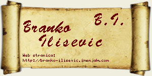Branko Ilišević vizit kartica